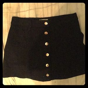 Navy blue button skirt
